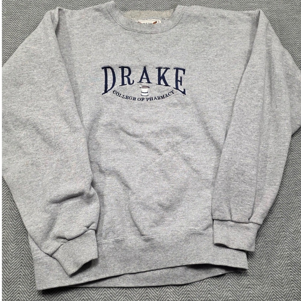 Oarsman 913 Drake College of Pharmacy Sweatshirt Mens Medium Gray‎ Made in USA